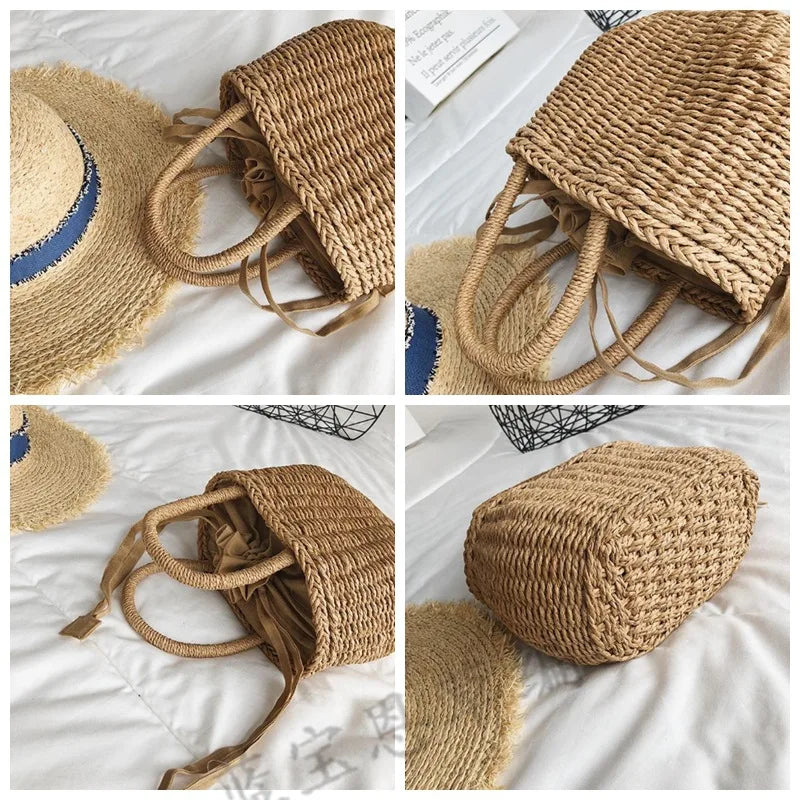 Bolsa De Palha Feminina Para o Verão