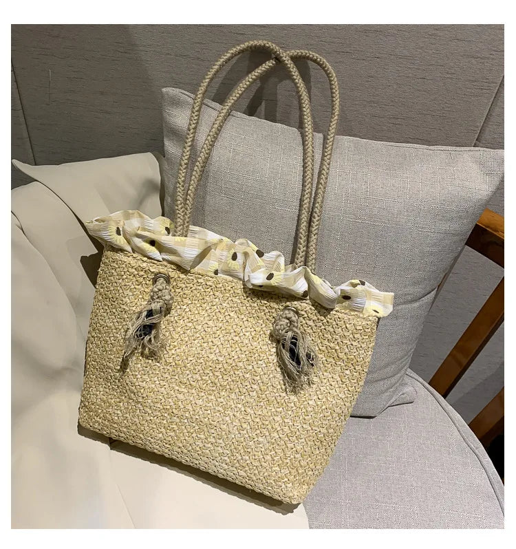 Bolsa De Palha Feminina Para o Verão