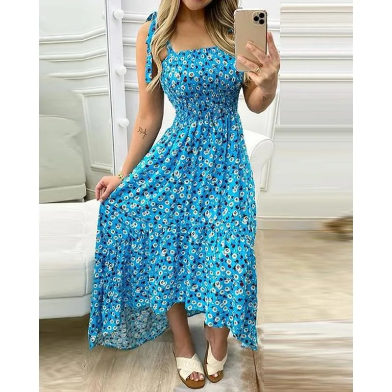 Vestido de Verão Floral Longo