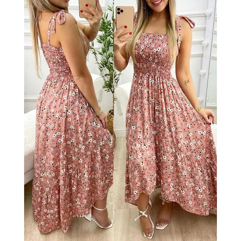 Vestido de Verão Floral Longo