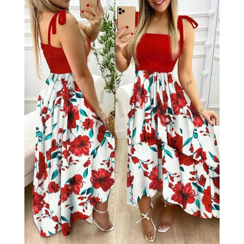 Vestido de Verão Floral Longo